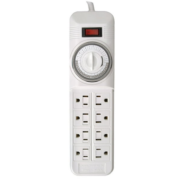 120 Volt 8 Outlet Power Strip with Circuit Breaker Switch and 24 Hour Timer 120 Volt 8 Outlet Power Strip with Circuit Breaker Switch and 24 Hour Timer